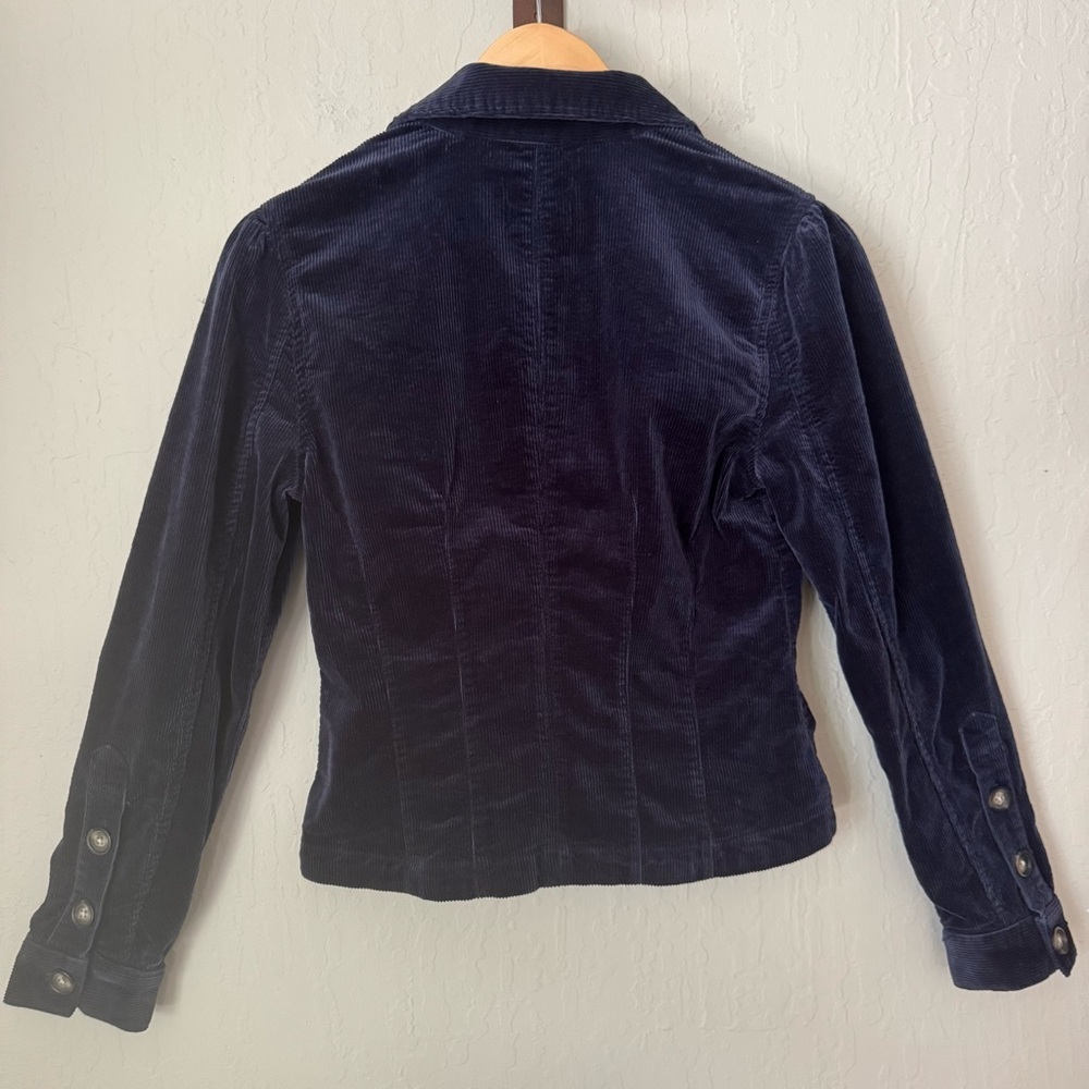 Kut from the Kloth Kyra Stretch Cotton Dark Blue Corduroy Jacket Size XS - Picture 9 of 13